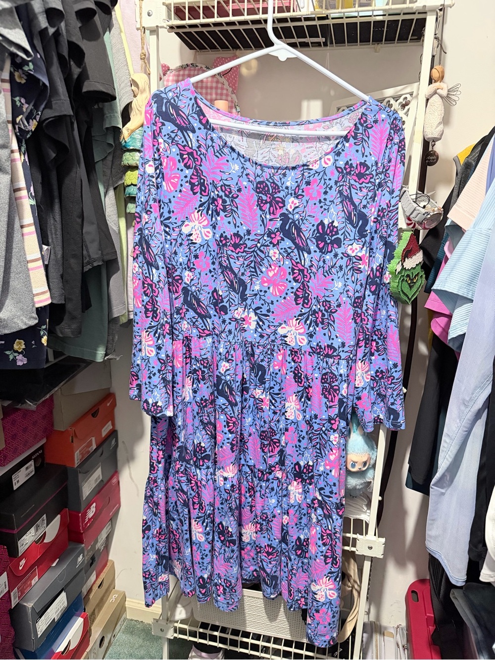 Lilly Pulitzer Geanna Swina Dress in the Boca Blue Birds Eye View Print